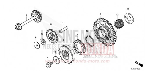 EMBRAYAGE DE DEMARRAGE CBR600RRD de 2013
